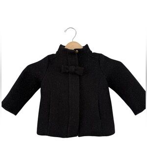 J.Crew Girls’ Wool Blend Bow Coat Size 2T, Black